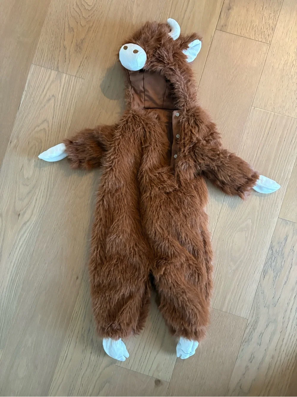 Pottery Barn Kids Brown Faux Fur Lined Highland Baby Cow Halloween Costume